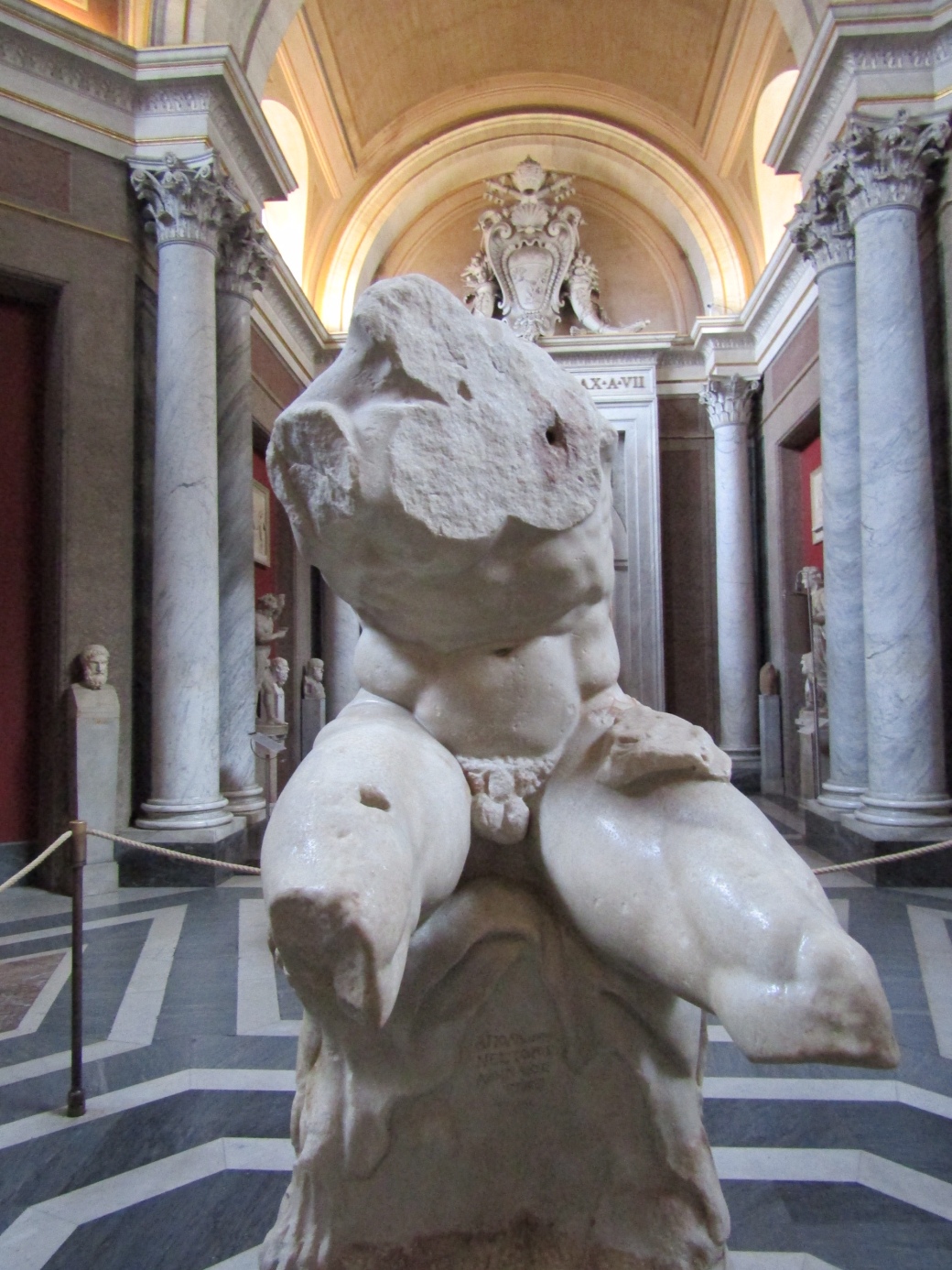 The Belvedere Torso is one of the most important pieces in the Vatican collection. While the artist who carved it around 1 A.D. is relatively unknown, the piece had a huge influence on 16th century artists, in particular Michelangelo, who patterned the figures of many of the frescos in the Sistine Chapel off the sculpture.