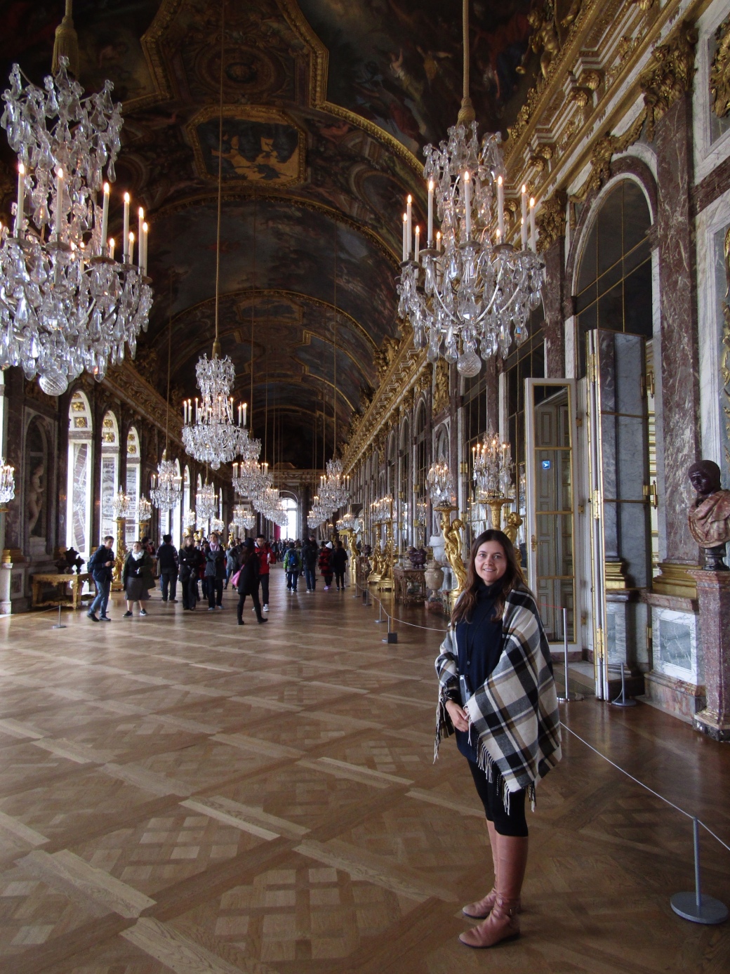 The 240-feet long Hall of Mirrors was a passageway for visitors waiting for an audience with the king. The ostentatiousness of the hall was intentional as visiting foreign leaders would have to make their way through this show of French power.