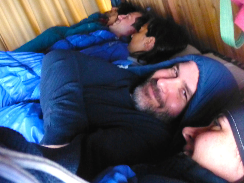 The sleeping arrangements in the mountain huts are cozy and booked solid. Be prepared to make some new friends!